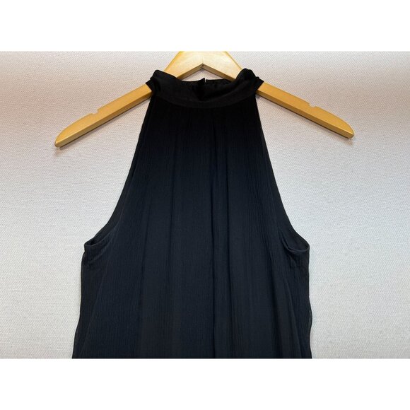 Banana Republic Women's Silk Halter Dress Sleeveless Size 6 Black Lightweight - Picture 4 of 9
